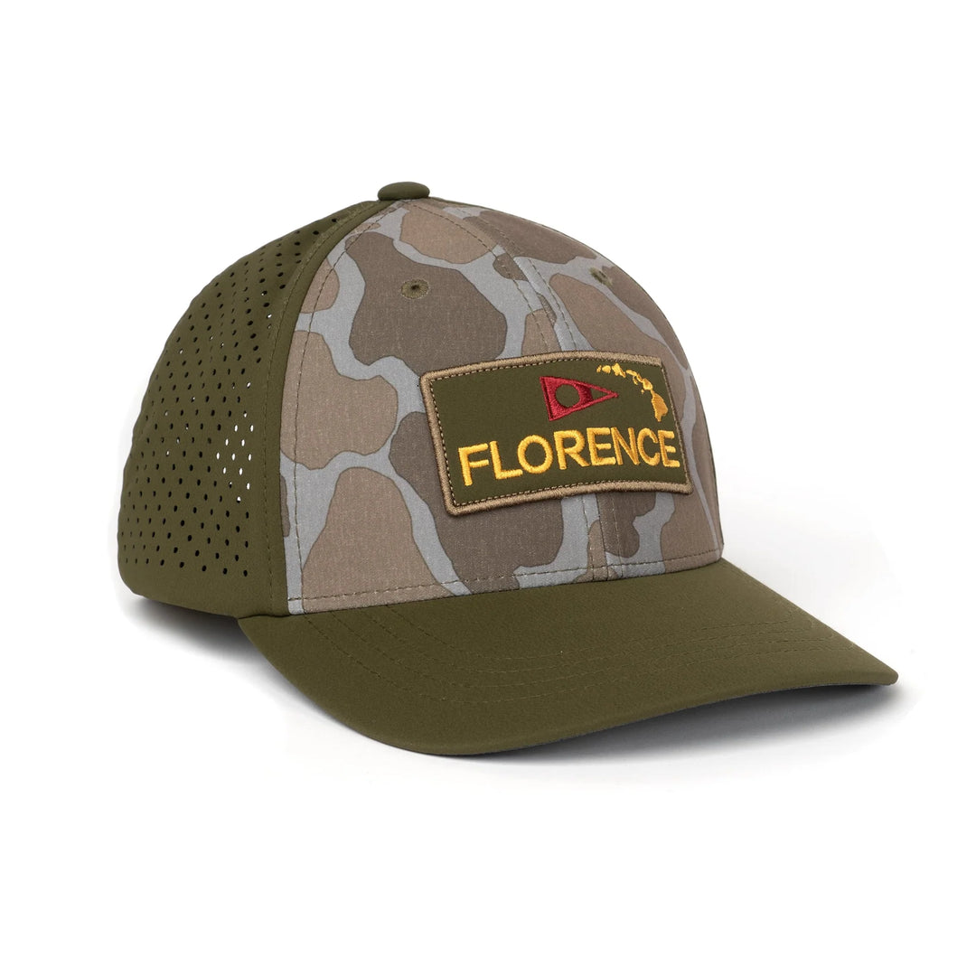 Florence Camo Airtex Trucker Hat