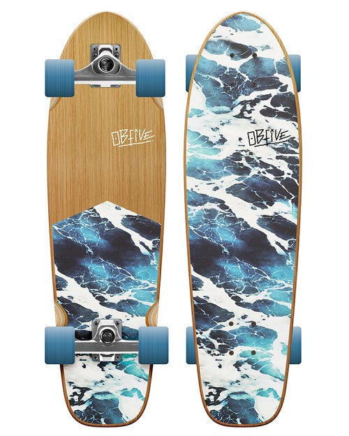 OBfive 32" White Wash Big Cruiser Surf Skate