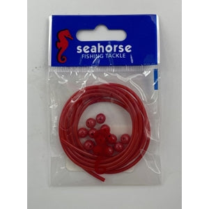 Seahorse Red Plastic Tube & Beads