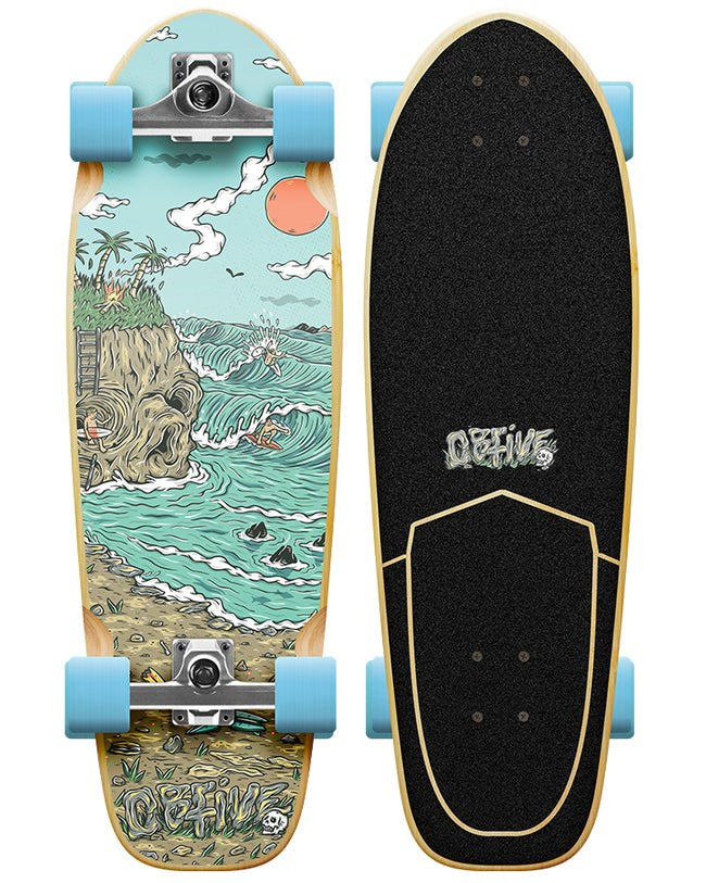 OBfive 28" Skull Island Grom Surf Skate