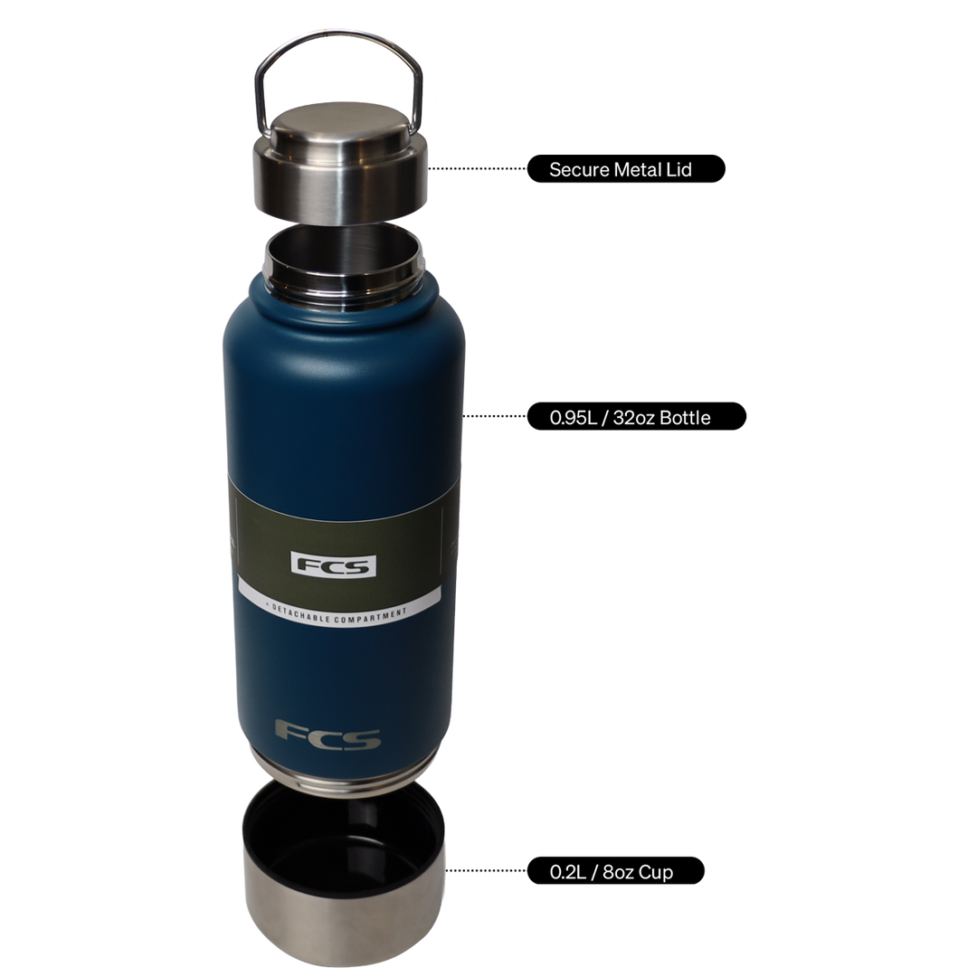FCS 950ml Water Bottle with Detachable Cup