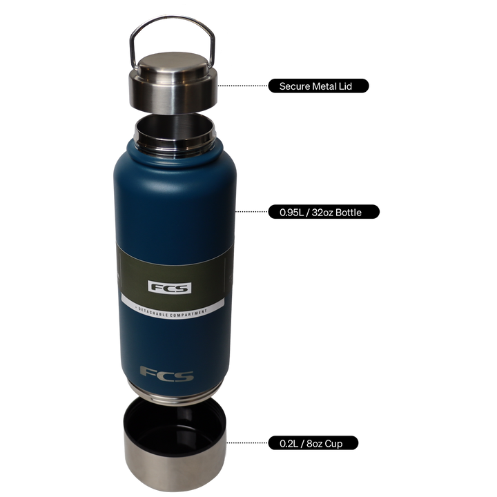 FCS 950ml Water Bottle with Detachable Cup