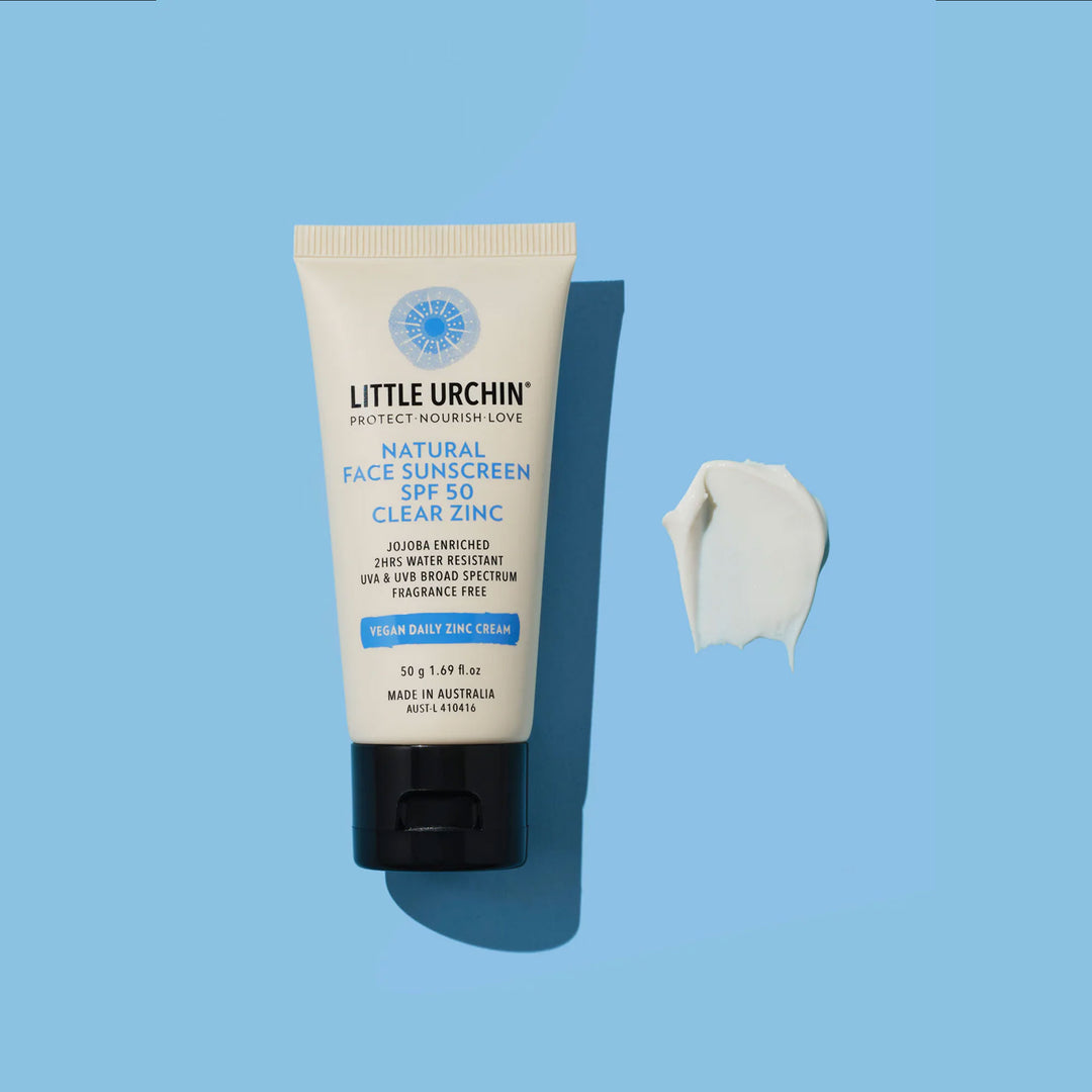 Little Urchin Natural Face Sunscreen Clear Zinc SPF50