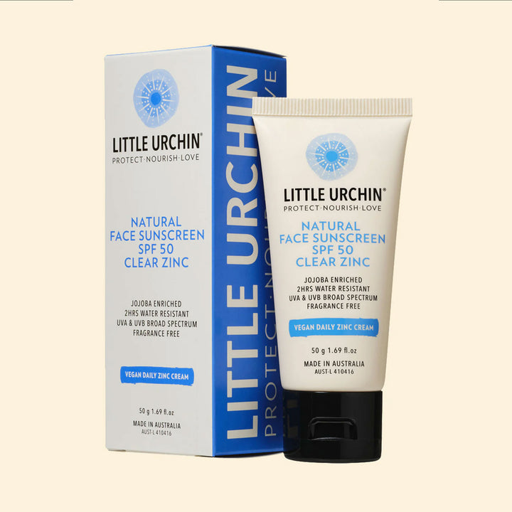 Little Urchin Natural Face Sunscreen Clear Zinc SPF50