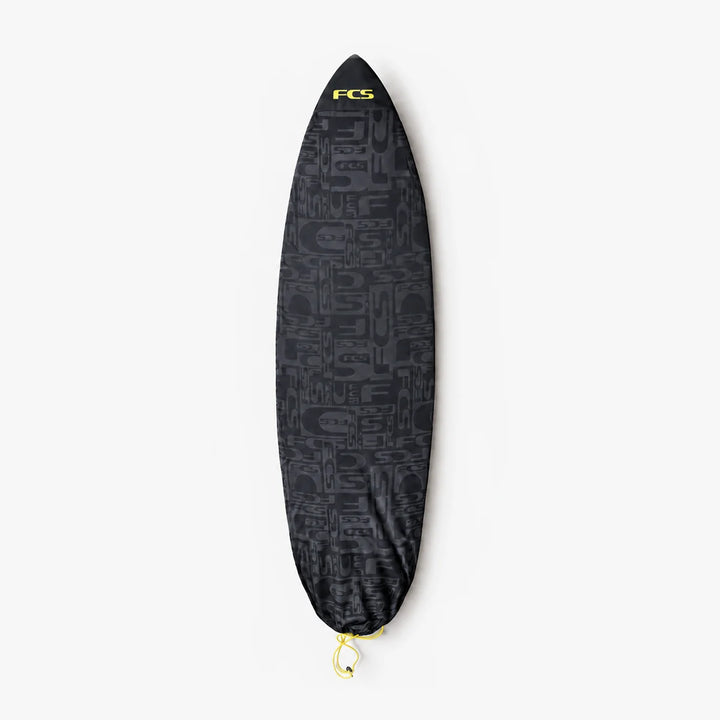 FCS Stretch Shortboard Cover - Black Yellow